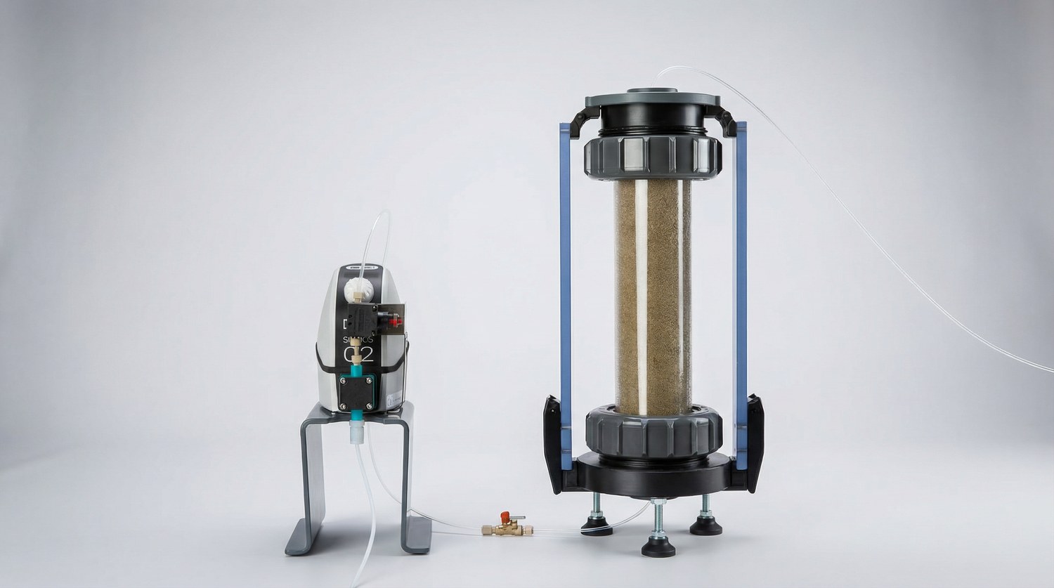 Halbautomatische Elutionseinheit mit Pumpe und Säule